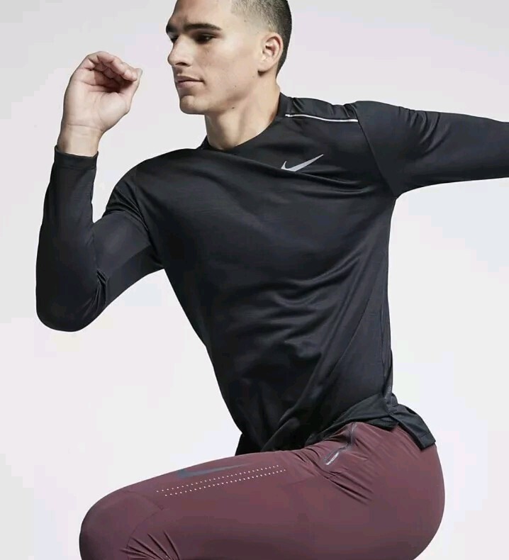 Nike Men's Dri-Fit Black Long Sleeve Training Pullover Top Large