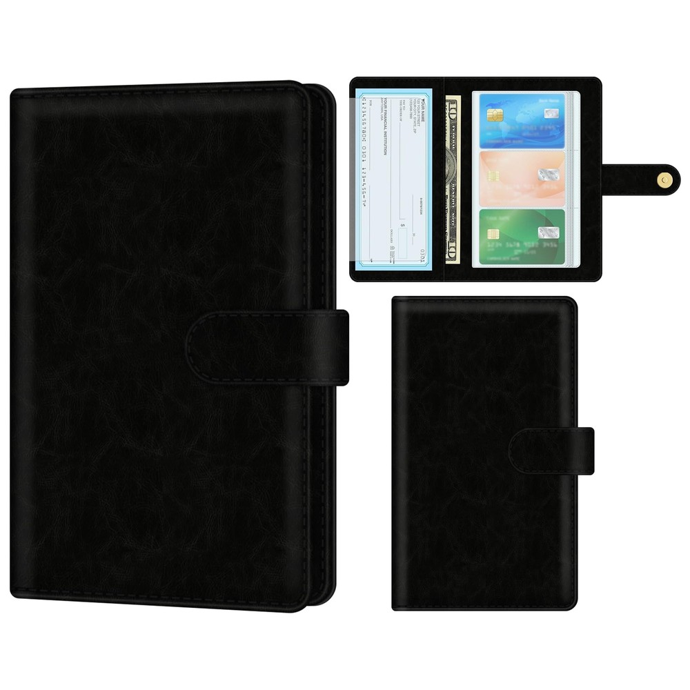 RFID Blocking Business Card Organizer Book Wallet, PU Leather Business Card H...
