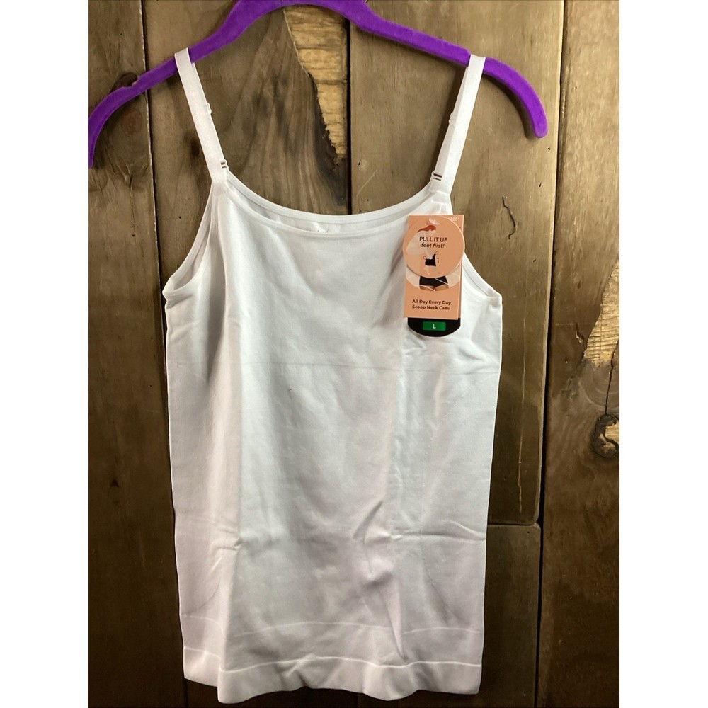 Shapermint Scoop Neck Cami Large White All-Day Comfort