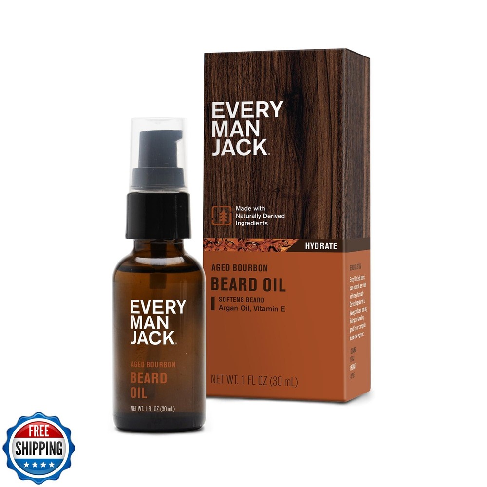 Aged Bourbon Beard Oil by Every Man Jack for Deep Hydration  