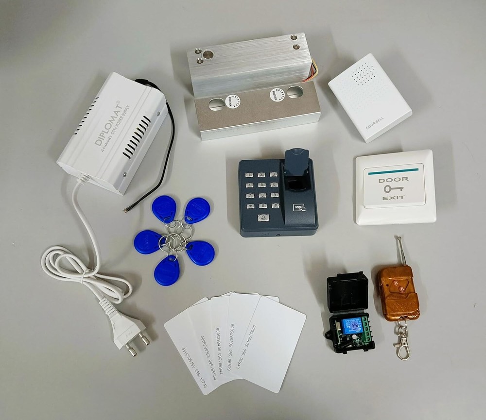 Biometric Access Control System with Frameless Glass Drop Bolt Lock-image