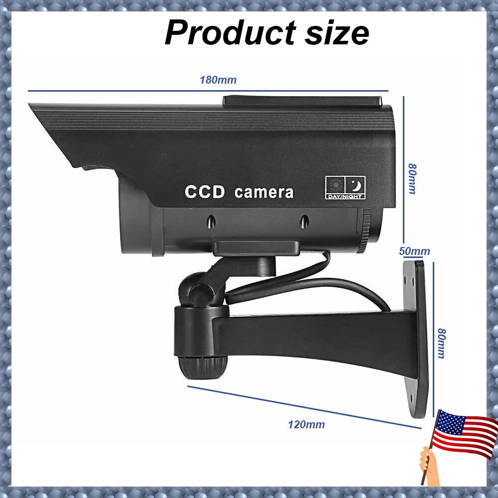 LED Solar-Powered Dummy Security Camera with Outdoor Light for Surveillance
