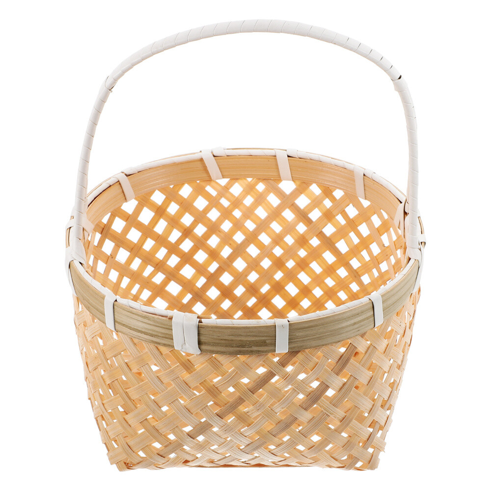Fruit Basket for Kitchen Bamboo Small Storage Woven Baskets Shopping