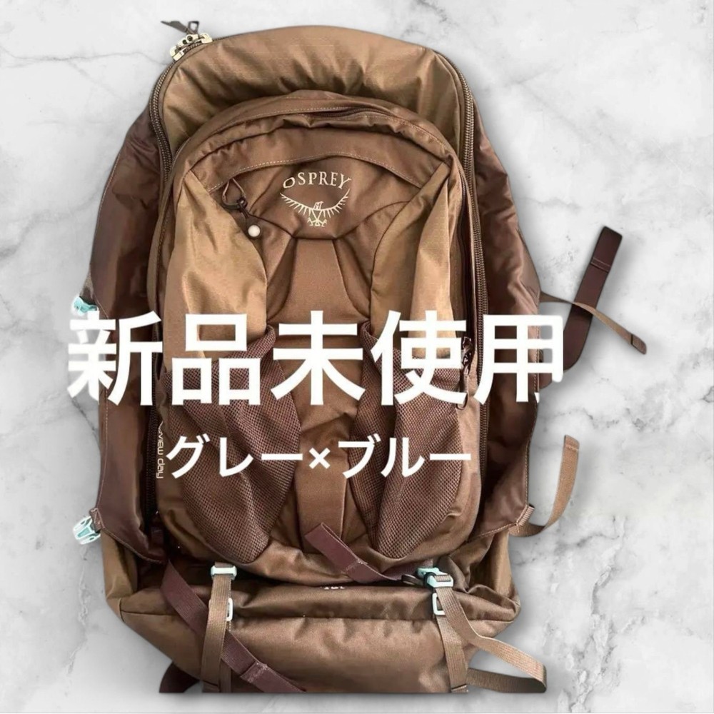 Osprey Grey Backpack with Light Blue Interior Functional Design New