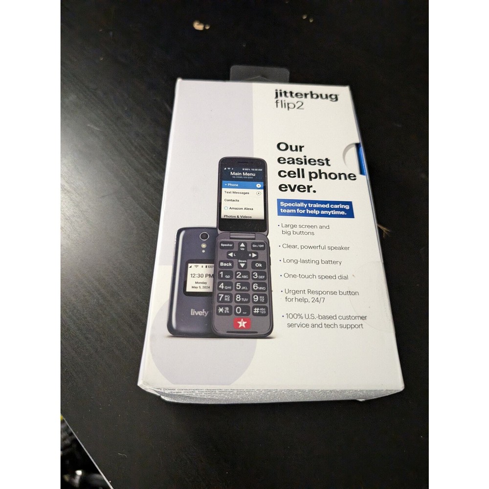LIVELY Jitterbug Phones Flip2 Flip Cell Phone for Seniors Graphite Gray NEW NIB