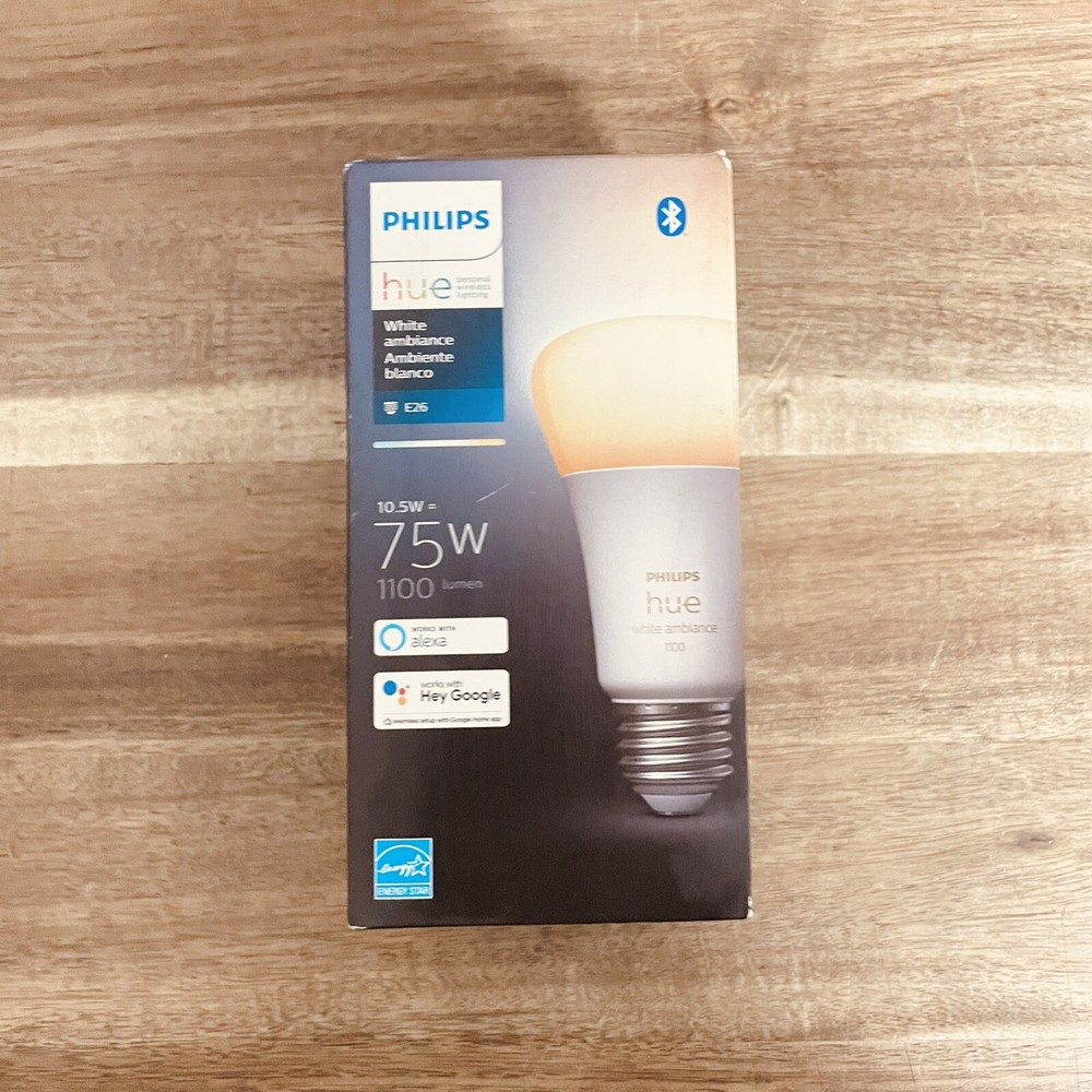 Philips Hue Smart 75W A19 LED Bulb White Ambiance to Cool White Light 1100Lm