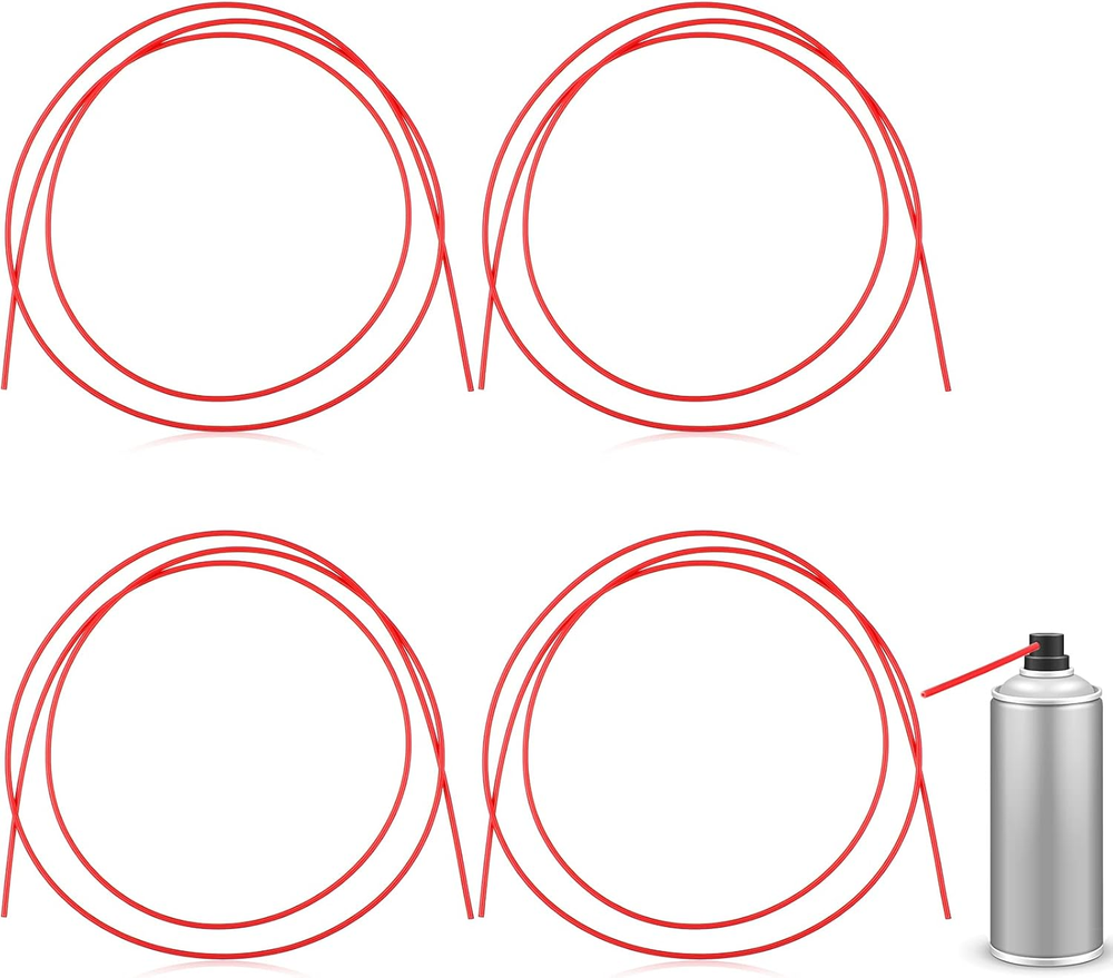 Flexible Red Plastic Spray Can Replacement Straws Extension Nozzles