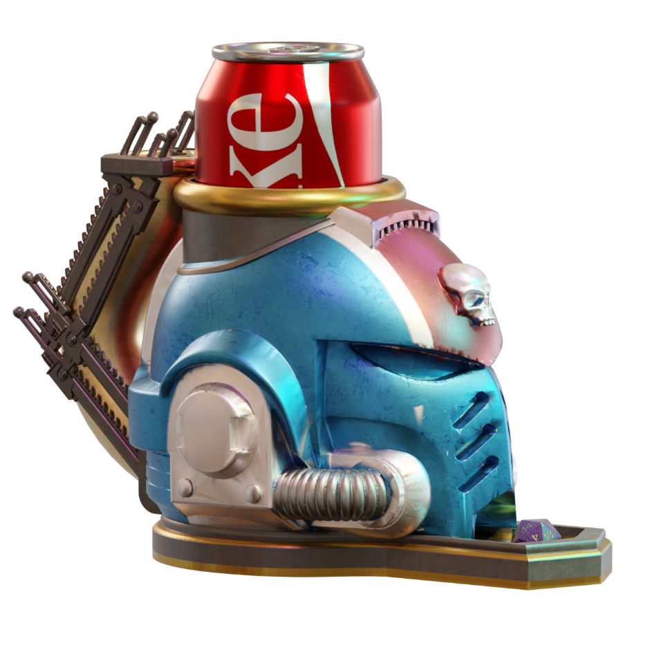 Warhammer 40K Inspired Space Marine 3D Printed Dice Tower with Drink Holder