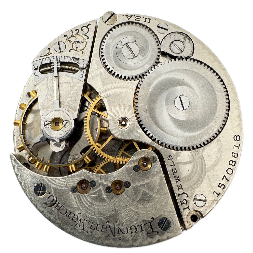 Antique 1911 Elgin 15 Jewel 16s Mechanical Pocket Watch Movement 313 USA