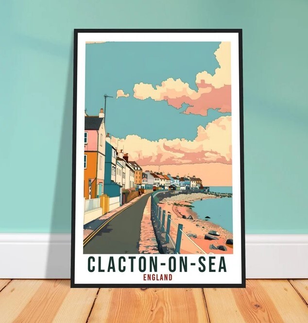 Clacton-On-Sea Travel Print Wall Art Wall Hanging Home Living Décor