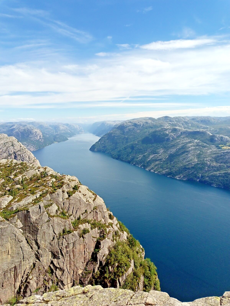 Scenic Norway Fjords Digital Wallpaper Background for Positive Vibes-image
