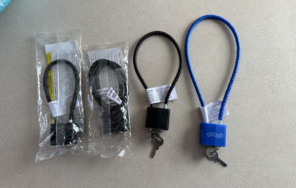 Safety Firearm Cable Locks With Keys, Set Of 4, Gun Locks Brand New