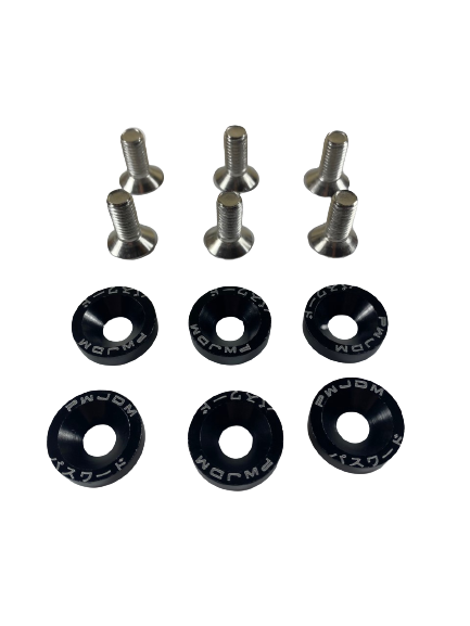 12PCS Black JDM Engine Bay Dress Up Kit with M8 Bolts & Fender Washers UK-image