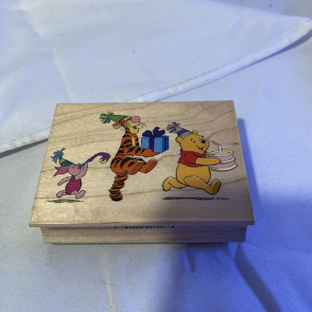 Disney Winnie the Pooh Party Parade Birthday Mounted Rubber Stamp Tigger Piglet