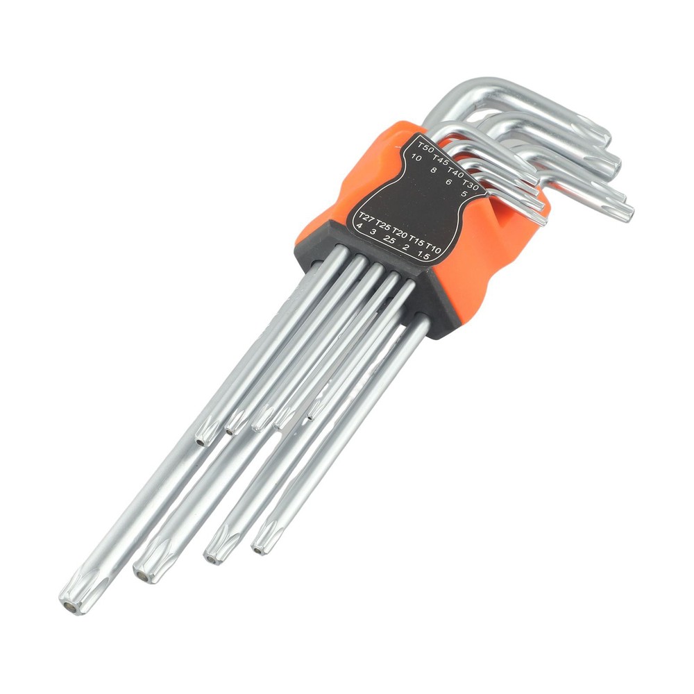 Discover the durable Chrome Vanadium Steel 9PCS Hex Wrench Tool Set featuring an ergonomic Extended Handle Design for superior grip and precision