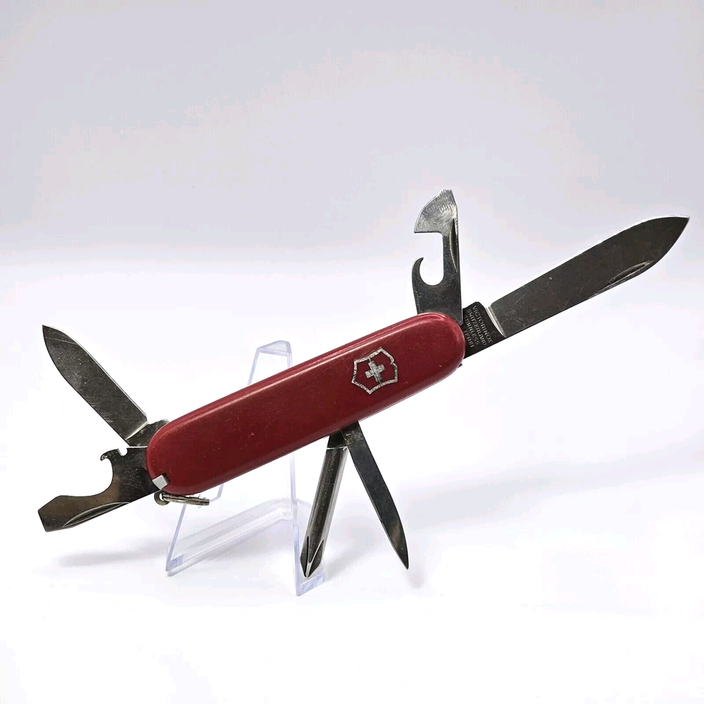 Vintage RED Victorinox Officier Suisse Swiss Army Knife Stainless Steel Multi Tool