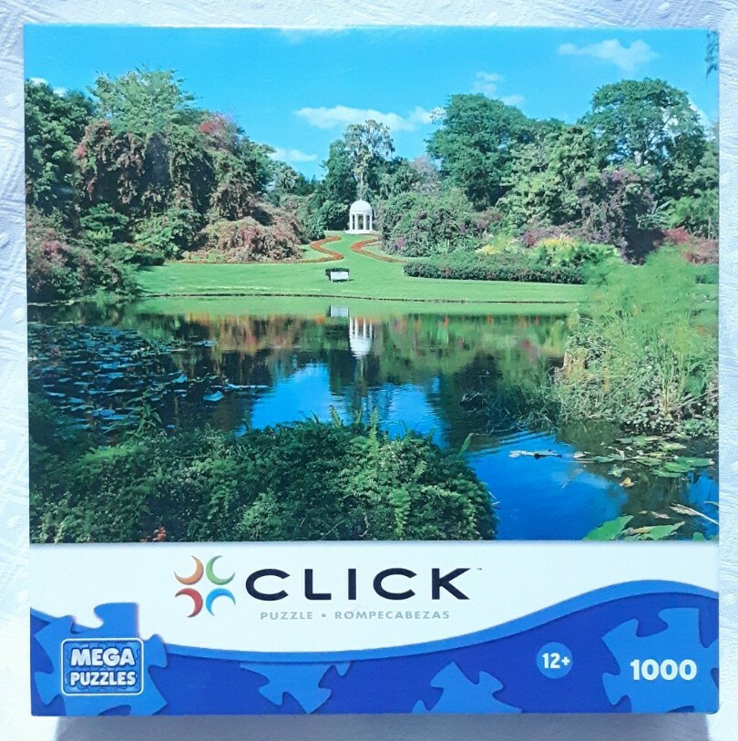 Click Garden by the Pond Landscape Mega Jigsaw Puzzle 1000 piece 26.75x18.94 NIB
