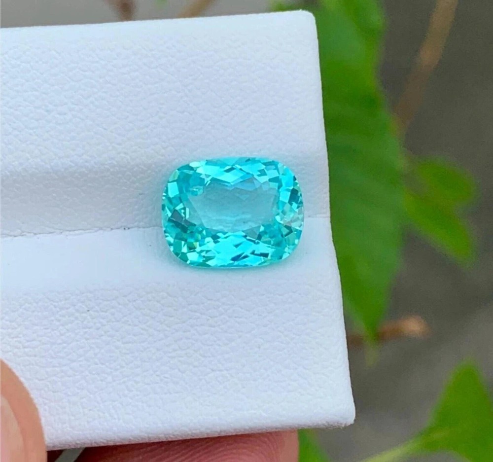Neon Blue Paraiba Tourmaline 10.45 Ct Certified Natural Cushion Cut Loose Gemstone