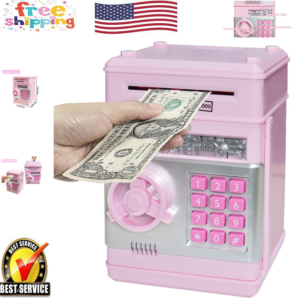 Compact Password-Protected Piggy Bank for Boys & Girls – Fun Savings Tool-image