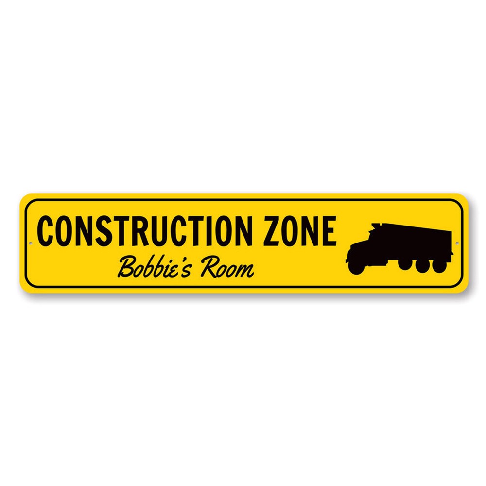 Custom Construction Dump Truck Children Kid Room Aluminum Metal Decor Sign