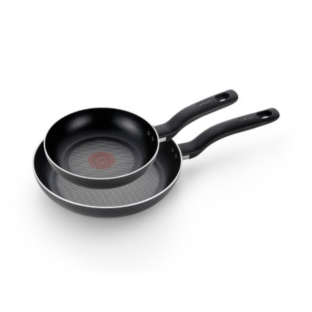 T-fal 2-Piece Nonstick Frying Pan Set in Black, Simply Cook Collection