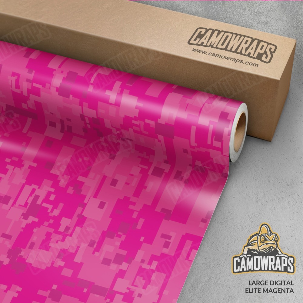 Large Digital Elite Magenta Camo Vinyl Wrap - Durable Cast Decal Film for Cars & Walls