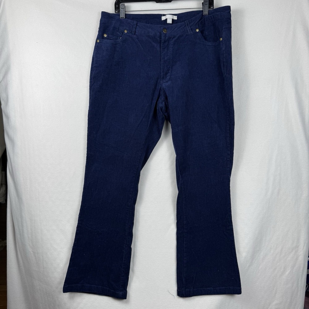 Woman Within Womens Corduroy Plus Sz 16W Dark Blue Winter Trend Classic