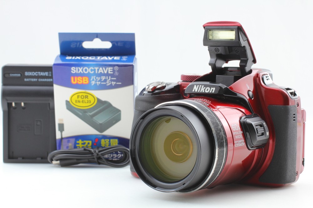 EXC+5 NIKON COOLPIX P600 60X 16.0 MP Red Digital Camera From JAPAN