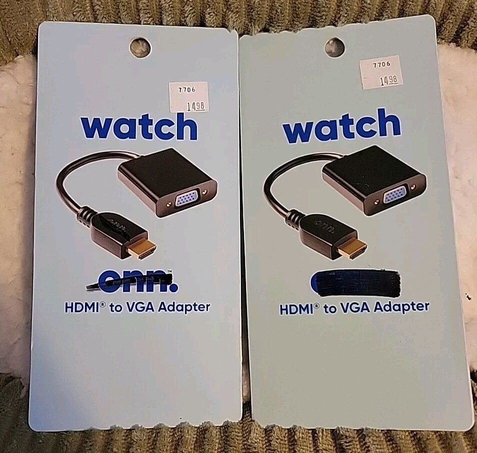 Opened ONN HDMI to VGA Adapter Package