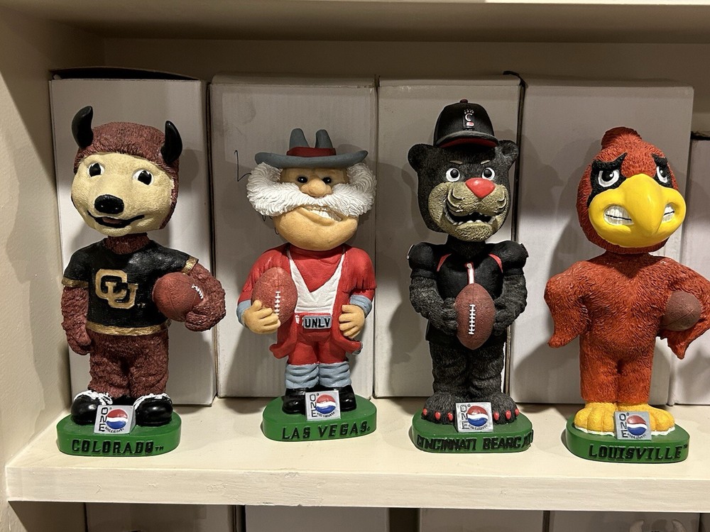 (33) PEPSI ONE NCAA College Mascots Complete Bobblehead Set with Boxes RARE!