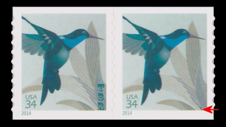 4858 Hummingbird Pair Surface Tagging 1st Variety American Wildlife MNH -Buy Now-image