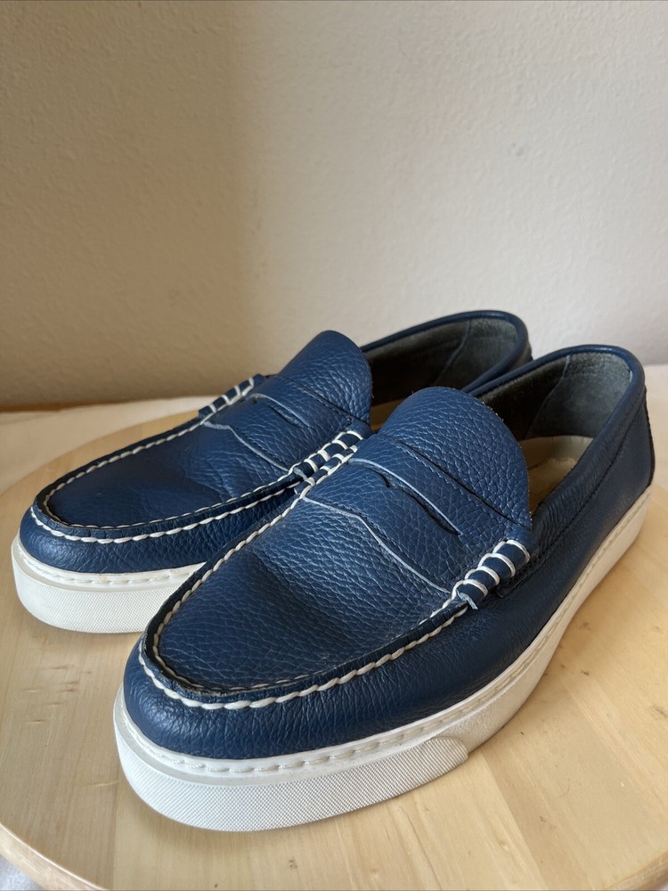 GH Bass Cambridge Penny Loafers Blue White Mint Size 11 Men