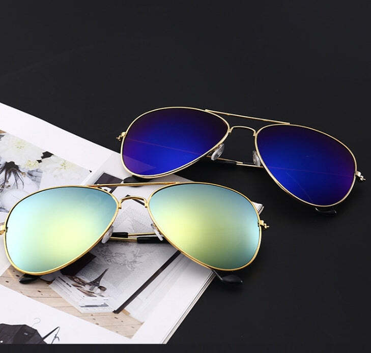 A new generation of color film UV reflective metal Sunglasses Polarized Sunglass