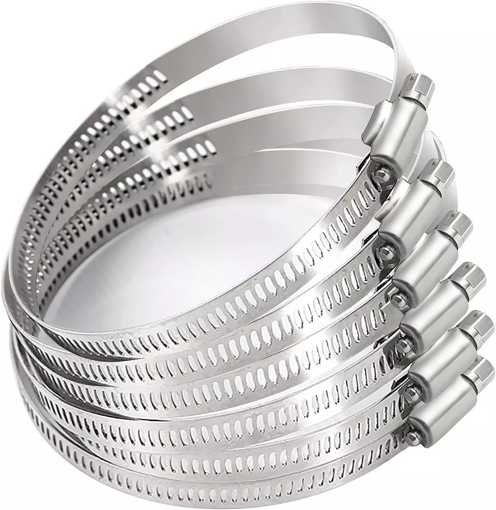Hose Clamp 3inch Adjustable Stainless Steel Duct Pipe Clamps 6 Pack Worm Gear