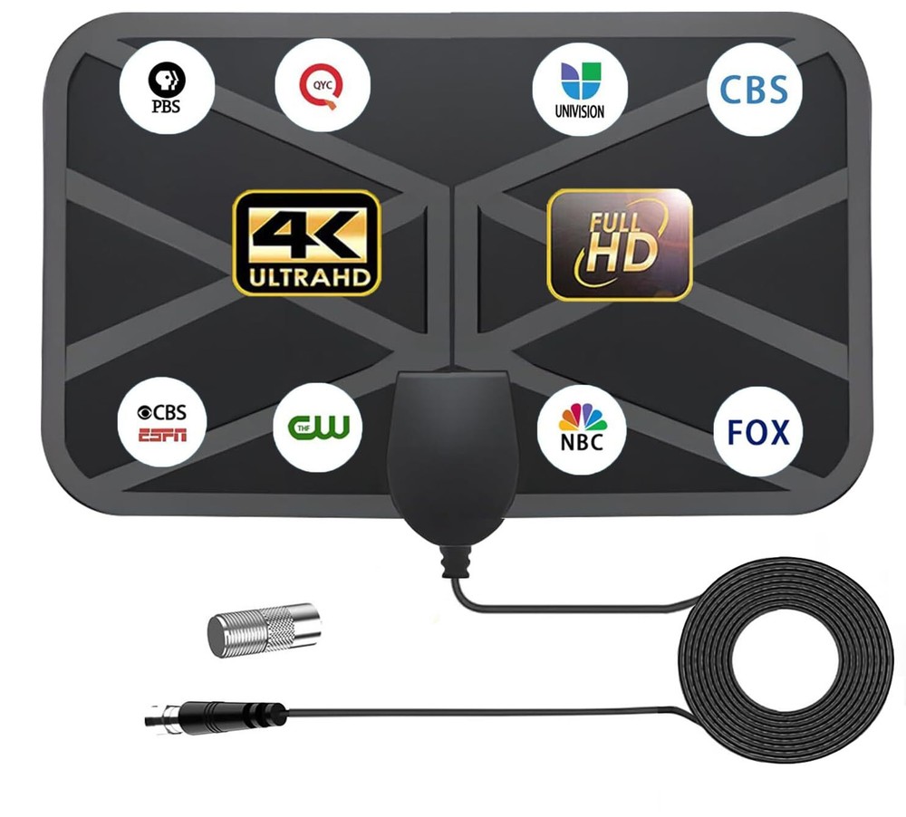 TV Antenna Indoor, TV Antenna Indoor for Smart TV Support 4K 8K 1080p HD Loca...