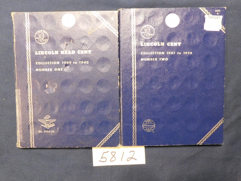 Lincoln Penny SH5812 Collection #1 & 2 1909-1974 Dark, Cleaned & Damaged #