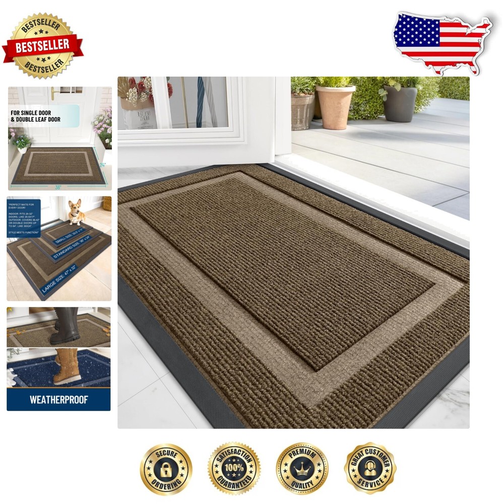 Fade Resistant 47x32 Indoor Outdoor Safety Doormat with Easy Clean