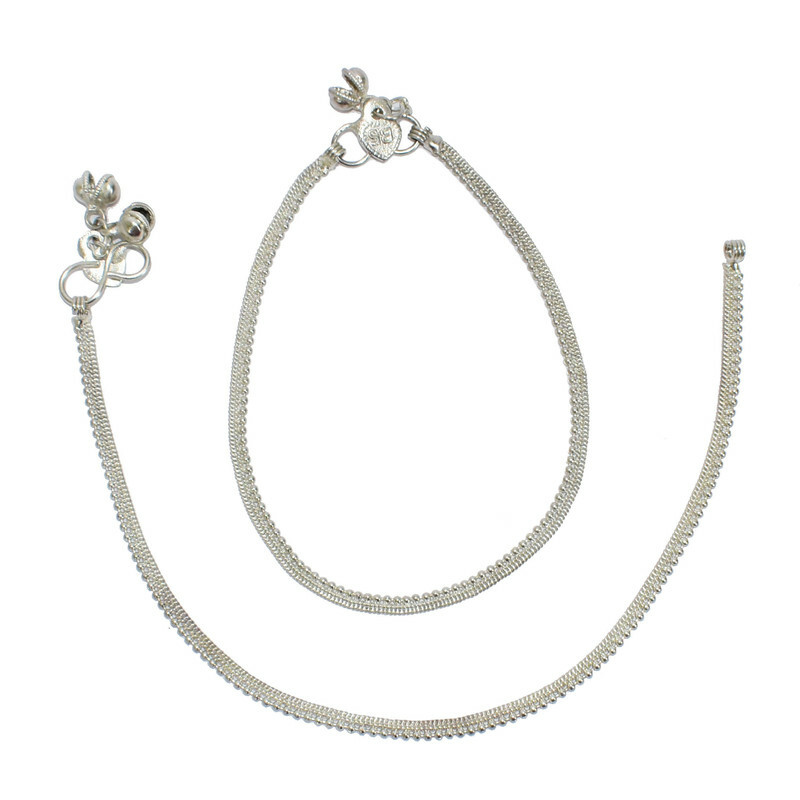 Women's Anklet Payal Fashion Jewelry Sliver Plated Bead Bracelet Foot Chain