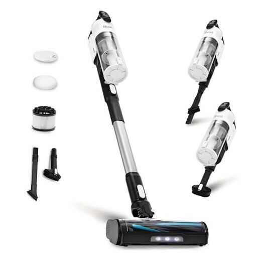 Cordless Vacuum Cleaner, Stick Vac with Tangle-Resistant LVAC-200 White