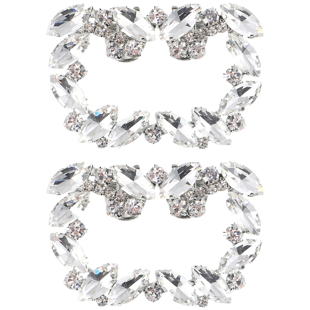 Rinestone Shoe Buckles Decorative Shoe Clips Crystal Belt Buckle