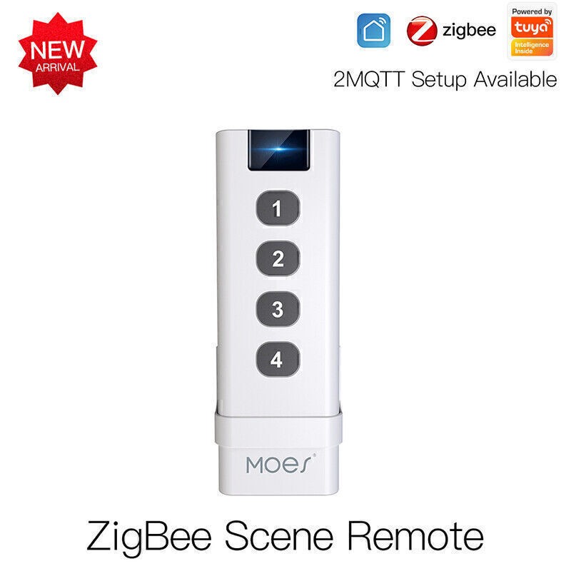 ZigBee 4-Gang Wireless Scene Switch for Tuya Smart Hub