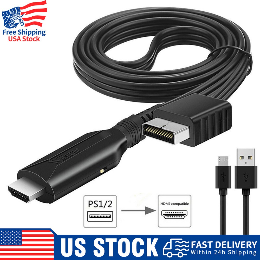 Sony PS1 PS2 to HDMI Adapter with Audio Video Converter for Gaming Consoles
