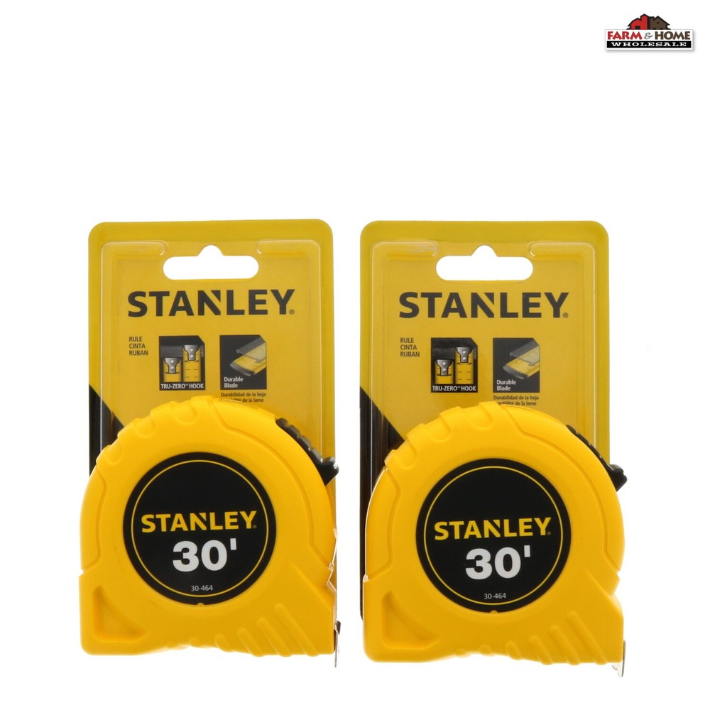 (2) Stanley 30' Tape Measure Measuring ~ New