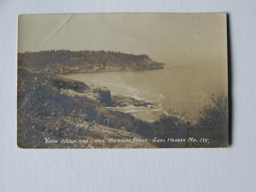 Seal Harbor Maine ME RPPC Real Photo View of Headland and Hunters Beach 1917