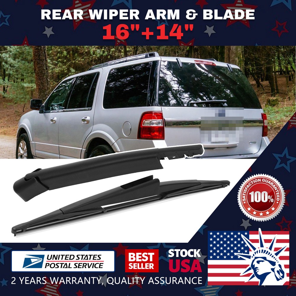 Durable 16 & 14 Inch Windshield Rear Wiper Arm Blade Set OEM Quality Replacement