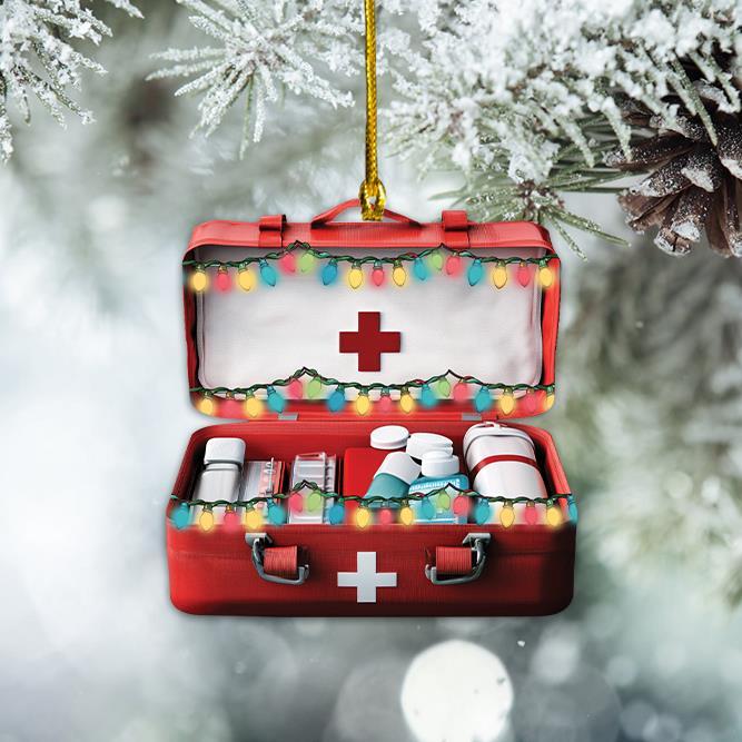 First Aid Kit Christmas Ornament  First Aid Bag Christmas Ornament  EMT EMS Gift