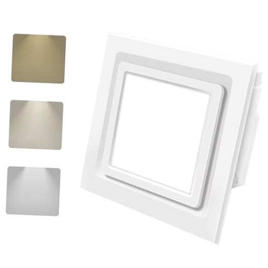 Bathroom Ventilation Fan with 11.8In Panel and 3-Color LED Light