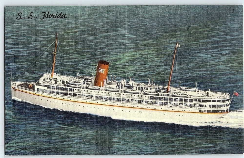 SS Florida Nassau Cruise Ship P&O Steamship Co Miami FL Postcard