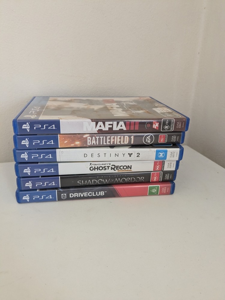 PS4 6 Games Bundle - Mafia, Driveclub, Shadow Of Mordor, Destiny, Ghost Recon +