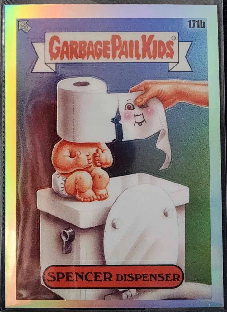 2022 Topps Chrome Garbage Pail Kids Series 5 Refractor Card 171b Spencer Dispenser